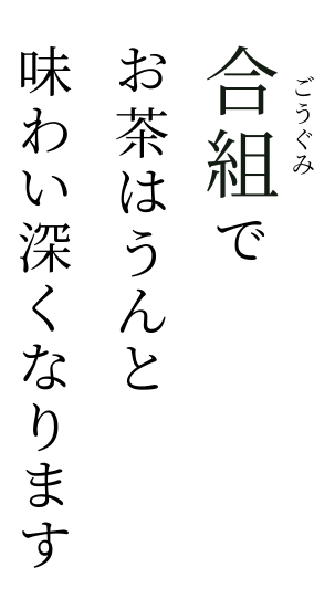 合組でお茶はうんと味わい深くなります